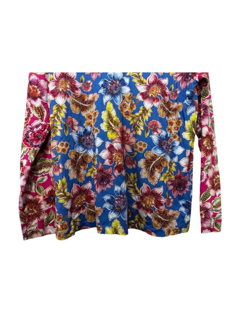 Johnny Was The Raglan Floral Pajamas Set Womens Small Top and flare Pants Cozy - Picture 8 of 16